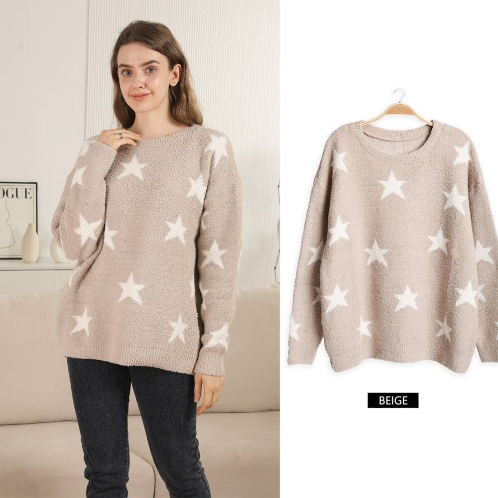 Stars Microfiber Crewneck Sweater
